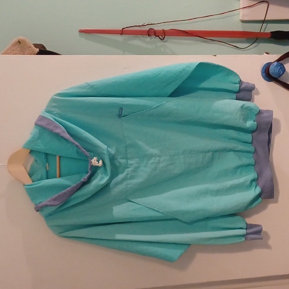 5 For $15 Oversized Teal 90s hip hop asymmetrical hoodie with kangaroo pocket - Picture 1 of 5